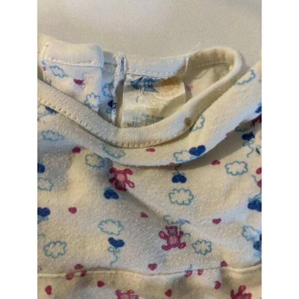 Vintage 70s Cottagecore Popsicle Teddy BearPrint Toddler Girls Romper -12 Months